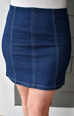 HeySon - ES1005 - 22422 BOTTOMS Now Is Your Time Denim Skirt