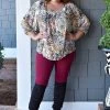 Andree - 18754-1 - 12022 Heart's Desire Snake Print Top