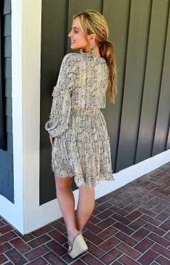 Main Strip - CD51573 - 7522 Adventure Awaits Snake Print Dress DRESSES
