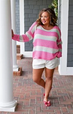 143 Story - ITM8208-PP - 32622 Let This Be Love Colorblock Sweater