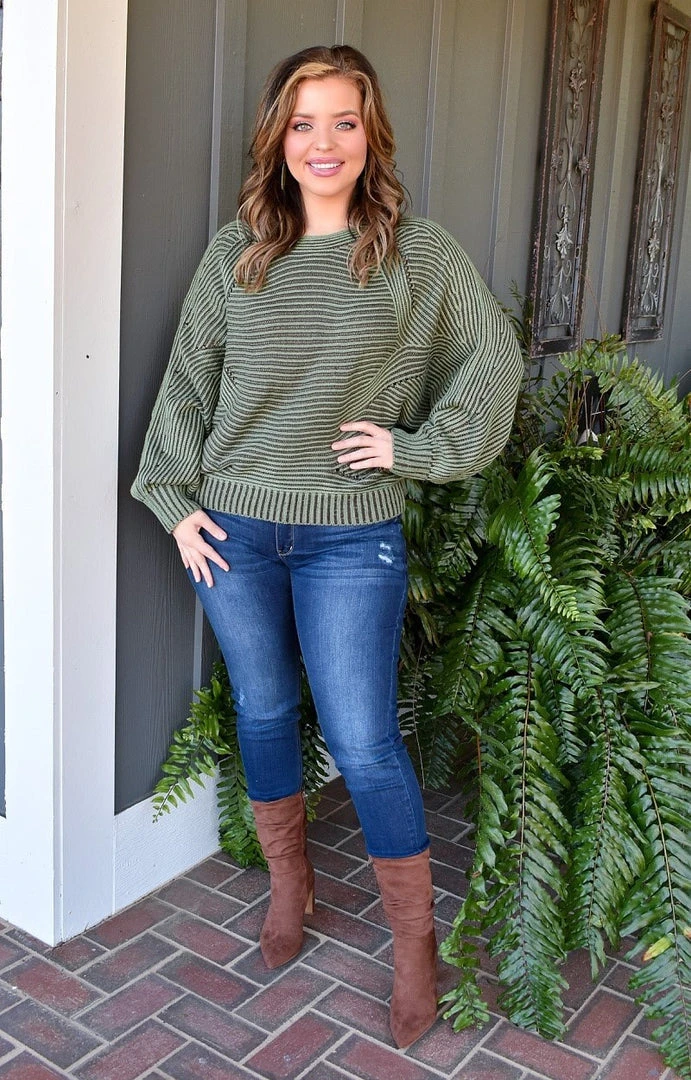 Davi & Dani - DWT91257PER - 12122 TOPS I've Got Forever Sweater - Sage
