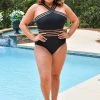 Davi & Dani - D1A08217PER - 61422 Gulf Shores Swimsuit - Black SWIMWEAR