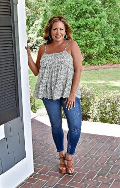 143 Stores - ITM8075A-PP - 61022 Make A Mark Floral Top - Off White TOPS