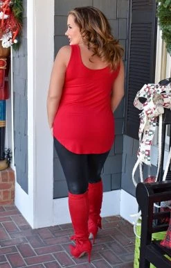 Adrienne - 1769MD - 123121 New To Me Tank - Red TOPS