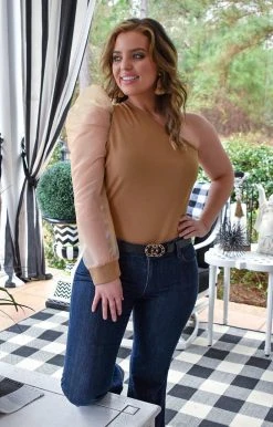 TCEC - CT7418 - 12322 TOPS Make A Statement Bodysuit - Beige