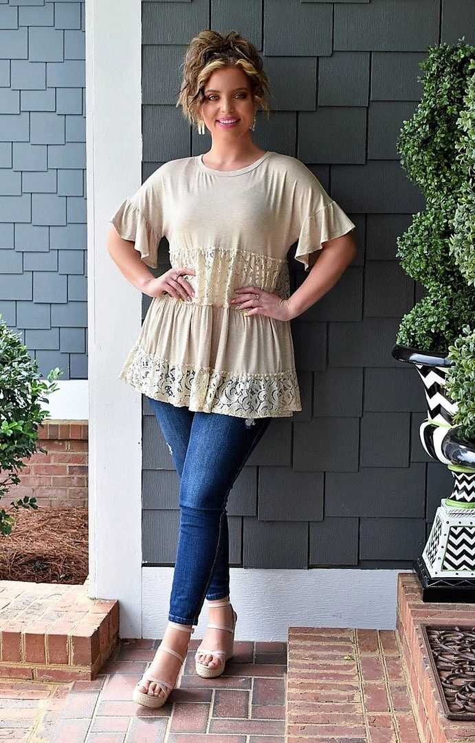 Heimish - BL-ST2181-11 - 41022 Pure Enchantment Top - Taupe TOPS