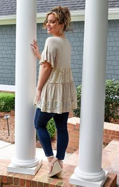 Heimish - BL-ST2181-11 - 41022 Pure Enchantment Top - Taupe TOPS