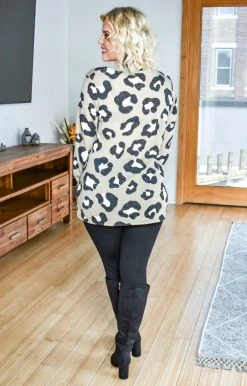 Heimish - BL-ST1447-10 - 111320 Spotted You From Afar Leopard Print Sweater - Taupe