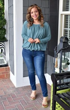 143 Story - ITB2092 - 12922 TOPS Maybe It's Love Top - Teal