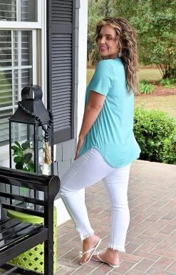 Heimish - BL-ST1565-22 - 31522 That's Enticing Top - Mint TOPS