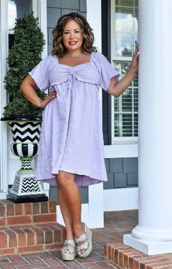 143 Story - IDM8090-PP - 6422 Familiar Style Dress - Lilac DRESSES