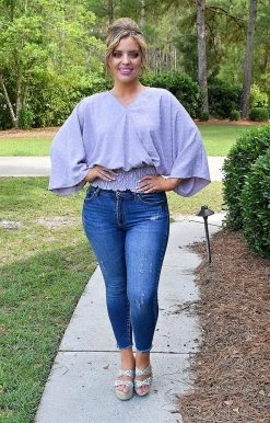 143 Story - TM6193H-PP - 6922 TOPS You're The Lucky One Top - Lavender