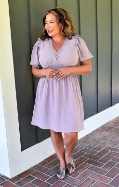 143 Story - IDM8103-PP - 6122 Forever Lovely Dress - Lavender DRESSES