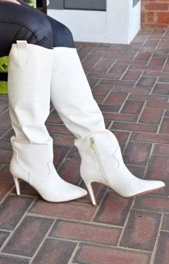 Shu Shop - ZELDA - 123121 SHU SHOP - Zelda Boots - Ivory Croc