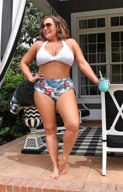 Queen - 33022 Hawaiian Dreams Two Piece Swimsuit - White SWIMWEAR