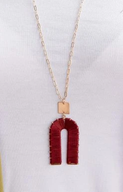 What's Hot - EMN0009WINE - 121221 Life Is Great Necklace - Wine