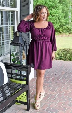 143 Story - DM7821-PP - 61622 Perfect Days Dress - Plum