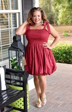 TCEC - CD02020 - 13022 No Letting Go Dress - Wine