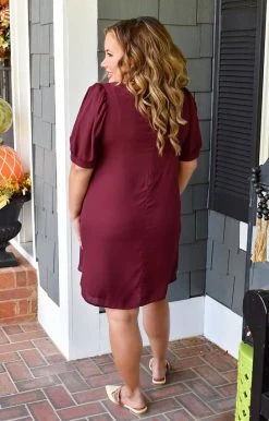 Adrienne - 2491S - 101621 Charming Ways Dress - Burgundy