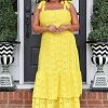 Flying Tomato - AD2496-PP - 32822 DRESSES Say No More Lace Maxi Dress - Yellow