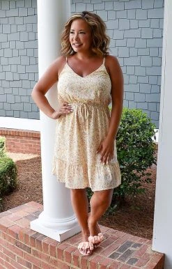 Staccato - 71183A-PP - 7922 On Center Stage Floral Dress - Peach DRESSES